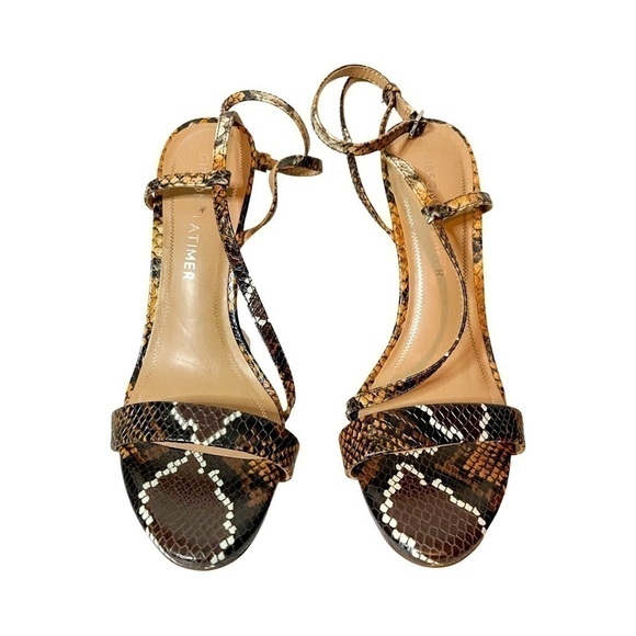 Gibson Latimer Snake Print Strappy Heels - Picture 2 of 13